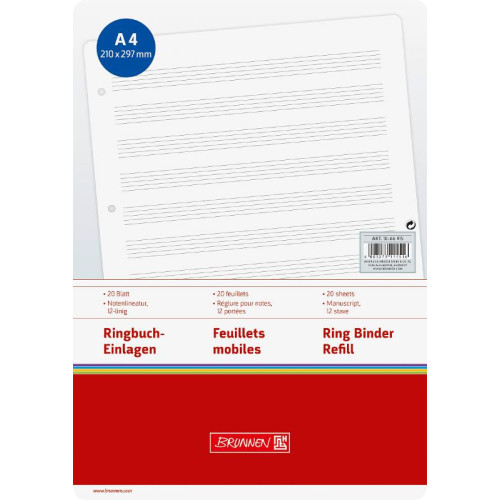 Brunnen Ringbucheinlage Notenlinien